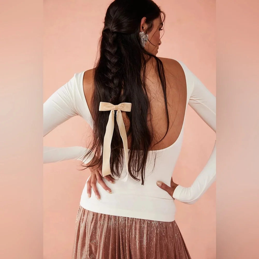 NWOT Free People Intimately Low-Back Seamless Long Sleeve